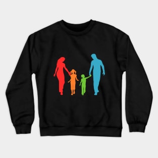 Family day, father, mother, kids Crewneck Sweatshirt